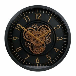 Metalen Radarklok Vincent 46x8 cm Zwart/Goud