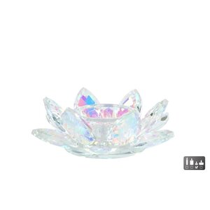 Glazen Theelichthouder Lotus Pareleffect 12x12x4 cm