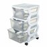 Bama Insieme Ladesysteem met Wieltjes 3 Laden 36x40x62 cm Wit/Transparant_