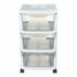 Bama Insieme Ladesysteem met Wieltjes 3 Laden 36x40x62 cm Wit/Transparant_