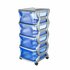 Bama Insieme Ladesysteem met Wieltjes 4 Laden 36x40x80 cm Zilver/Blauw/Transparant_