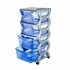 Bama Insieme Ladesysteem met Wieltjes 4 Laden 36x40x80 cm Zilver/Blauw/Transparant_