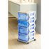 Bama Insieme Ladesysteem met Wieltjes 4 Laden 36x40x80 cm Zilver/Blauw/Transparant_